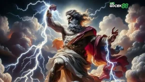 dewa zeus memegang petir
